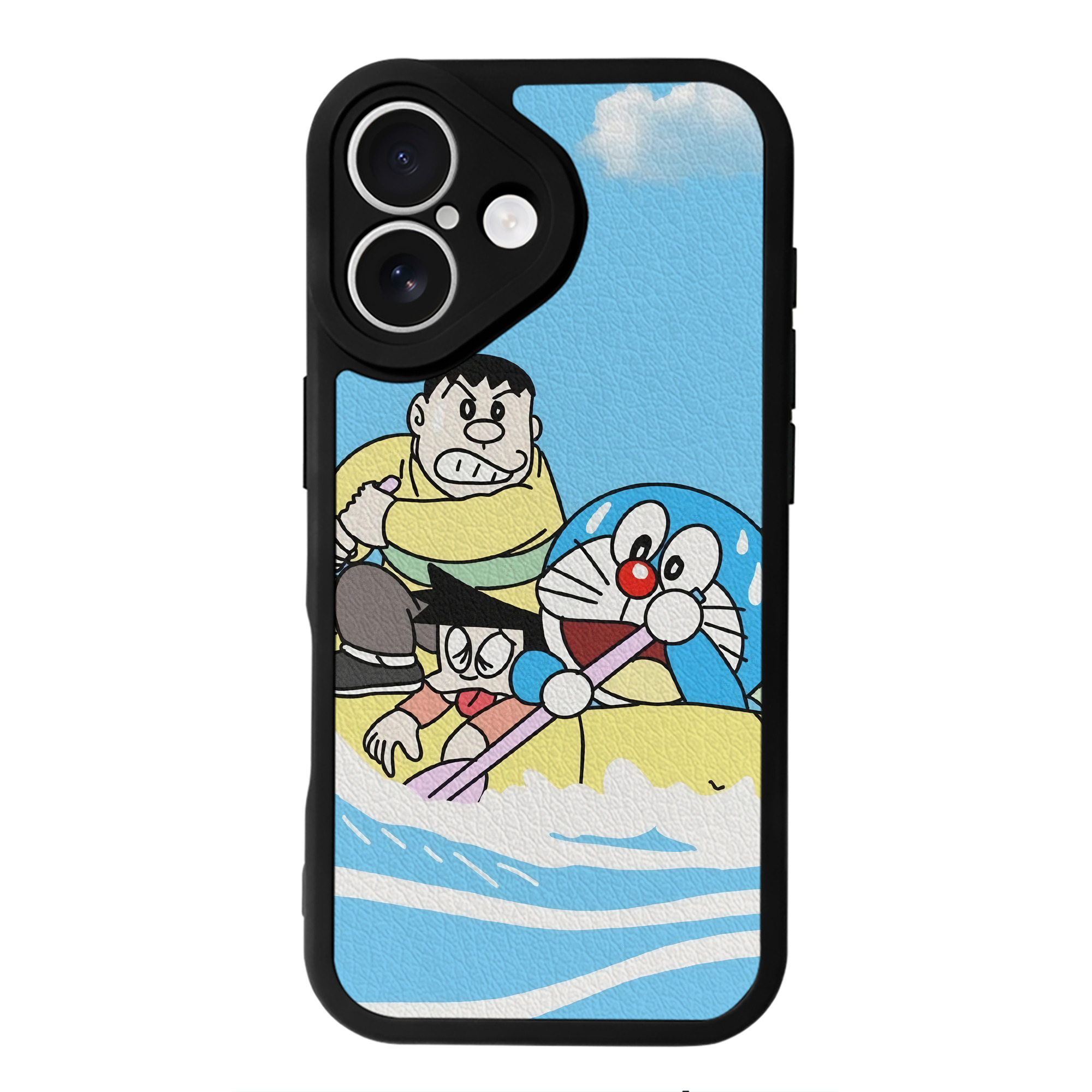 （画像用） ドラえもん Doraemon 【iPhone 16シリーズ対応】シリコンスマホケース（レザー調） 材質：シリコン